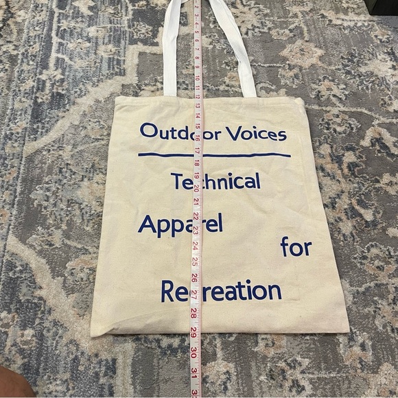 Outdoor Voices Canvas Tote Bag - Beige and Blue - Picture 3 of 3